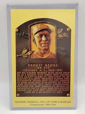 Ernie Banks 棒球名人堂博物馆明信片 Cooperstown 纽约 — 第 1/2 张图片