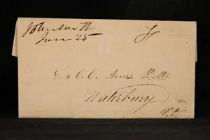 Vermont: Johnson 1840 06/25 Stampless Cover, Ms, Free to Waterbury Postmaster - Imagen 1 de 4