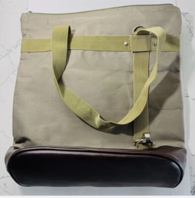 Carhartt Convertible Strap Tote Handbag Muted Green Zip Closure Inner Pockets - Image 1 of 4