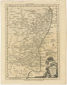 Mapa antiguo de la península de Coromandel (1754) - Imagen 1 de 1
