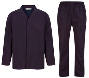 Walker Reid Mens Navy Red Diamond Pyjamas Button Up Traditional Long Sleeve PJs - Picture 1 of 35