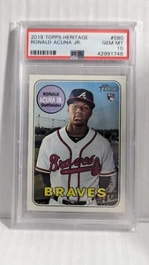 2018 Topps Heritage #580 Ronald Acuna Jr. PSA 10 Edelsteine neuwertig - Bild 1 von 2