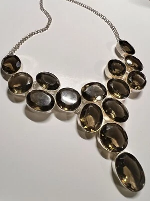 SMOKY TOPAZ. 925 silver Women Elegant Sturdy Necklace - Image 1 of 4
