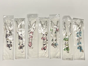 NEW 100 pieces Necklaces Glass Cat Eye Bead Genuine Pearl Dangling Drop Copper - Picture 1 of 4
