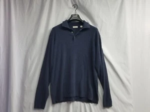 HALOGEN Mens Blue Long Sleeve Button Sweater Size Large  - Picture 1 of 12