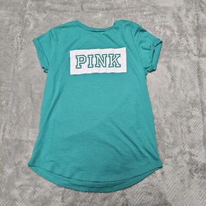 Camiseta Victoria’s Secret ROSA Retirada Todos los Días Mangas Puños Extra Pequeña XS Verde azulado - Imagen 1 de 6
