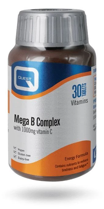 Quest Mega B Complex + 1000mg Vit C - 30 Tablets - Image 1 of 1