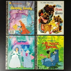 4 Little Golden Books: Three Bears, Sleeping Beauty, Jungle Book, Cinderella - Imagen 1 de 2