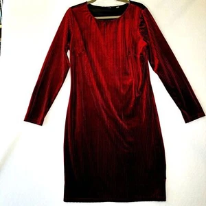 Tahari Samtkleid weinrot Gr. Large langarm - Bild 1 von 12