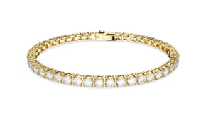 Swarovski - Matrix Tennis bracelet - Round cut,White,Gold-tone plated - Size: XL - Picture 1 of 1