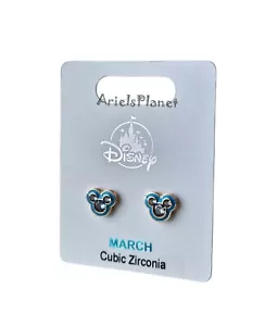 2025 Disney Parks Mickey Mouse Ear March Month Cubic Zirconia Earrings - Picture 1 of 1