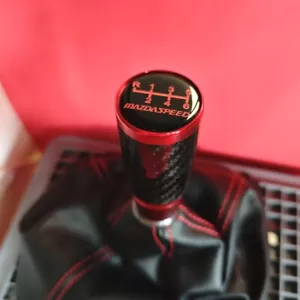 MS RED CARBON 6SP STICK SHIFT GEAR KNOB for MAZDA 2 3 5 6 CX-5 MX5 MIATA SPORT R - Picture 1 of 6