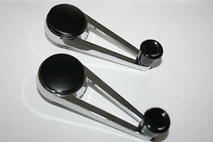 2 manivelas para SWB Porsche 911 912 914 elevalunas cromado NUEVO - Imagen 1 de 4
