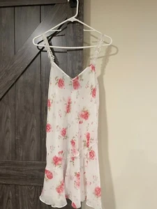 Satin Cami Sleepwear California Dynasty VTG Nightgown Womens Medium Sleeveless - Picture 1 of 7