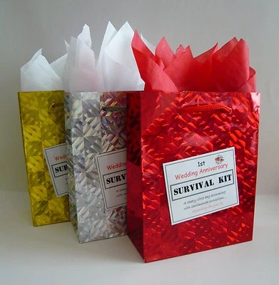 SWEET GIFTS ONLINE 1st Paper Wedding Anniversary SURVIVAL KIT Novelty Gift Idea Unique Fun Present