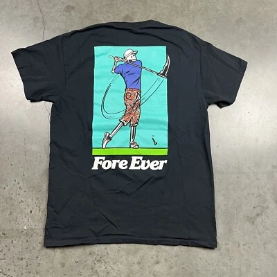 Camiseta Fore Ever Para Hombre Mediana Negra Golf Grunge Manga Corta Usada Foto 1 de 4