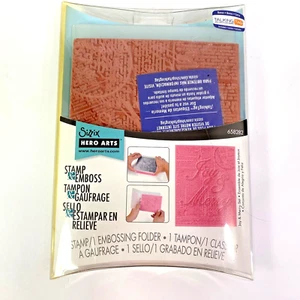 Juego de carpetas y estampillas de estampado de impresiones texturizadas Sizzix-Héroe Artes Alegría y Alegría - Imagen 1 de 17