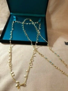 Rivka Friedman 18kt plattiert 30" Kreis und Edelstein Halsketten 2er Set Neu im Karton  - Bild 1 von 3