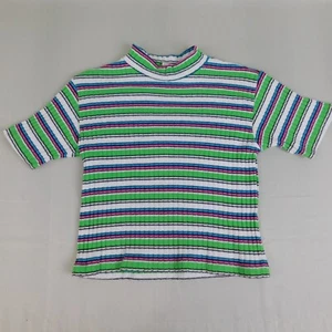 Vintage Xhilaration Short Sleeve Striped Mock Neck T-Shirt - XL #4406 - Picture 1 of 7