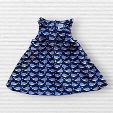 Vintage Gymboree Baby Toddler Girls Whale Dress Blue Sleeveless Kids Size 12-18M
