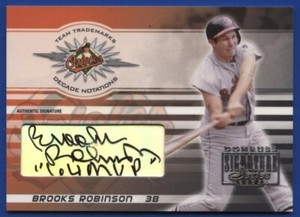 2003 DONRUSS SIGNATURE BROOKS ROBINSON TEAM TRADEMARKS DECADE AUTOGRAPH #/10