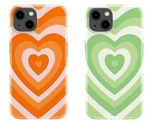 Orange Herz Handyhülle personalisieren bedruckt & kompatibel mit allen Handyhüllen - Bild 1 von 3