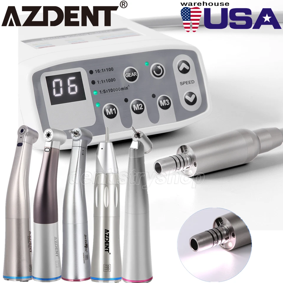 AZDENT Dental Electric LED Brushless Micro Motor/1:1/1:5 Increasing Handpiece - Image 1 of 4
