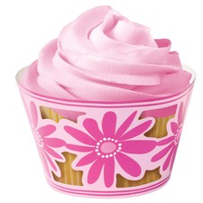 Wilton Fairy Cake Cupcake Decorative Wraps Brighten Up Plain Cases Pink Flowers