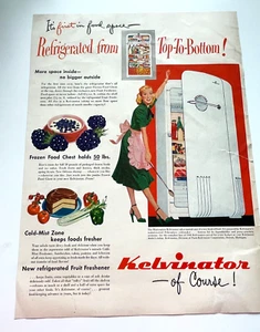 Kelvinator  Refrigerator, 1948 Print Ad, Housewife, Inside front-cover 10" x 13" - Picture 1 of 3