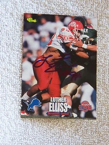 Detroit Lions Luther Elliss Signed 1995 Classic Draft Card Auto - Imagen 1 de 1