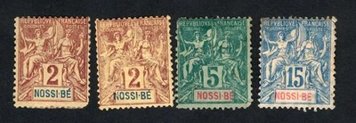 Sellos de Madagascar 1894 Mi#27+29+31 Nossi-Be MH CV=21$ Foto 1 de 2