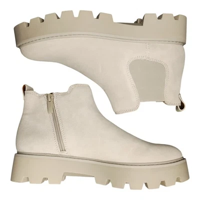 Franco Sarto Balin Platform Booties Womens Size 7M Gray Upper Leather Side Zip - Image 1 of 4