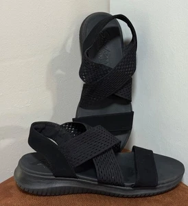 SKECHERS YOGA FOAM WOMENS SLINGBACK SLIP ON BLACK SANDALS SIZE 10 COMFORT LIGHT - Picture 1 of 8