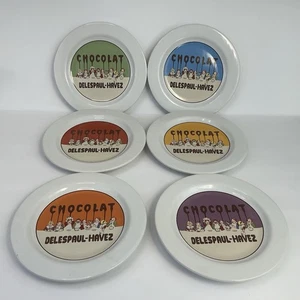 Pottery Barn Chocolate Dessert Plate Set of 6 Chocolat Delespaul-Havez 8.25" - Picture 1 of 8