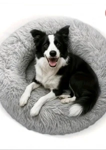 Hundebett Orthopädisch 48cm-50cm Waschbar Memory  Plüsch Rund, Mittlere Hunde, M - Bild 1 von 5