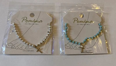 串珠十字架脚链手链踝夏季海滩基督教珠宝套装2件信仰 — 第 1/4 张图片