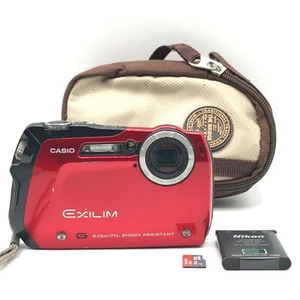 Casio Exilim EX-G1 12MP wasserdichte rote kompakte Digitalkamera mit 35GB Micro SD - Bild 1 von 8