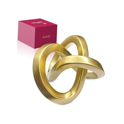 Decoración de nudo para mesa de centro - Escultura geométrica moderna con oro infinito Foto 1 de 4