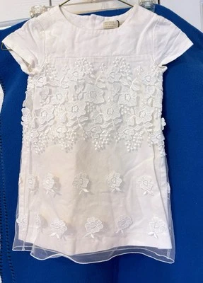 Girls Zara Soft Collection White Embroidered Flowers Tulle Wedding 5/6 - Image 1 of 4