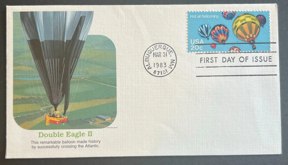 DOUBLE EAGLE II #2034 MAR 31 1983 ALBUQUERQUE NM FIRST DAY COVER (FDC) BX 3-2 - Image 1 of 1
