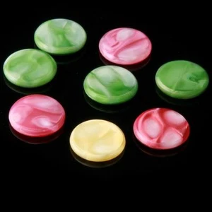 Lot (8) Czech vintage satin marble gemstone round lozenge glass cabochons 20mm - Picture 1 of 2