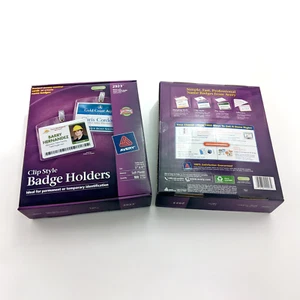 2 Packs 200ct Avery Clip Style Badge Holders and Clips 3 x 4 Soft Plastic 100/Pk - Picture 1 of 1