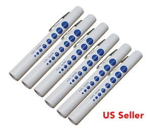 LED Nurse Medical WHITE Pen lights Penlight w/ Pupil Gauge Pen Light US SELLER! - Picture 1 of 4