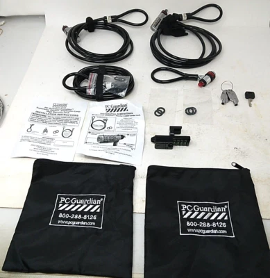 PC Guardian LOT Coded Cable locks Keys Instructions Zippered bags Parts - Image 1 of 4
