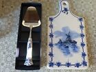 Delftware Twickel Handpainted Ceramic Cheese Board And Cheese Slicer