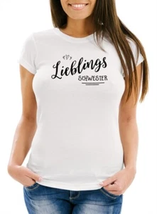 Damen T-Shirt Lieblingsschwester Geschenk Schwester Familie Geschwister - Bild 1 von 4