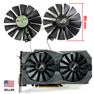 Full Set GPU Fans 95mm Asus Strix 470 570 T129215SM | US Seller, Fast Ship! - Image 1 of 4