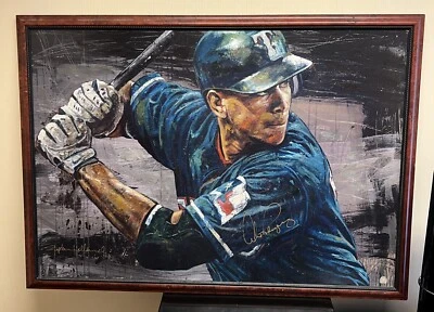 Alex Rodriguez Signed Framed Stephen Holland Giclee Embellished 31X42 Canvas - Image 1 of 4