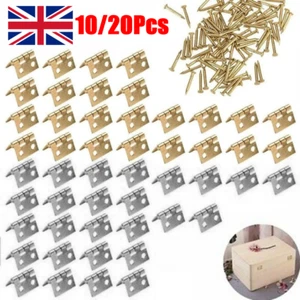 10-50X Mini Metal Hinges Jewelry Box Tiny Miniature Furniture Cabinet Hinges UK - Picture 1 of 18