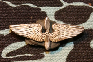 Fuerza del Cuerpo Aéreo del Ejército de los Estados Unidos 1 pulgada novia plata esterlina alas de vuelo pinback - Imagen 1 de 6